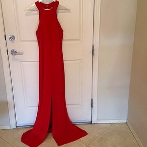 Red evening dress